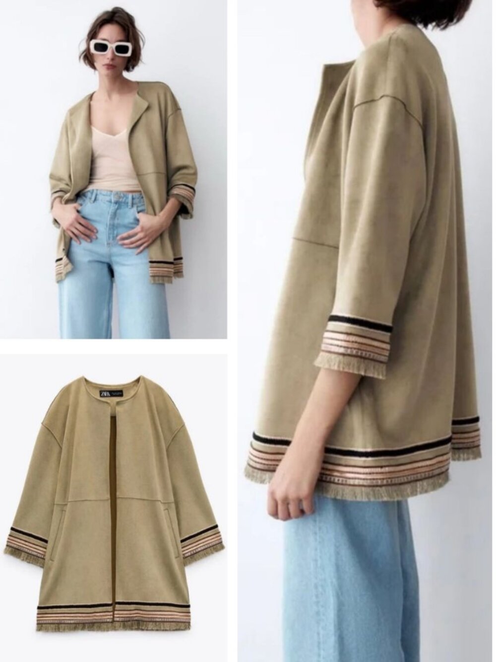 Zara Finge Faux Suede Jacket Shacket XS